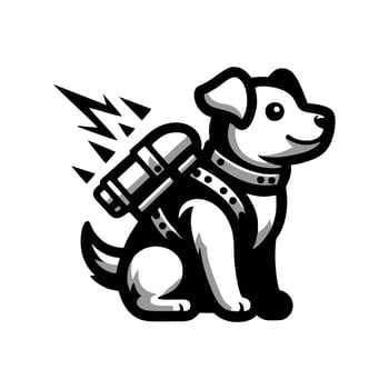 A dog with a backpack on its back vector