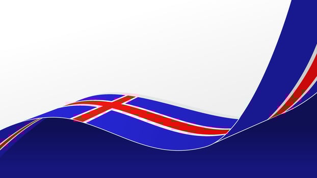 wavy iceland flag background with copy space for text. iceland national day vector