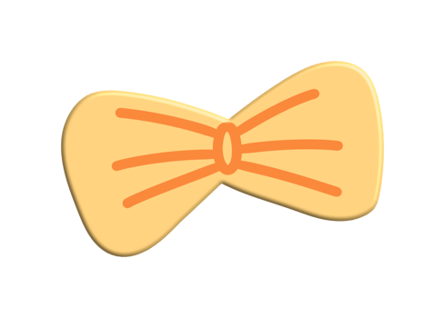 Cute yellow bow Y2k 3d Kpop png
