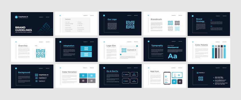 Minimal Brand Guideline Layout Template. Brand Identity presentation design. Brand Guidelines Design Set vector