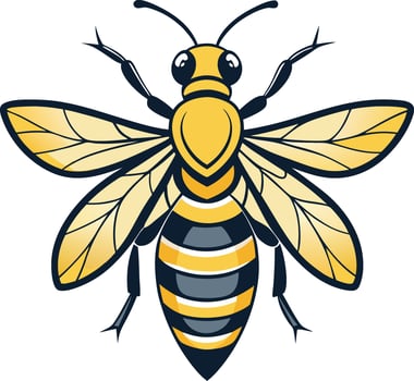 A minimalistic illustration of a bee design vector