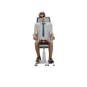 Illustrated Educational Professional. Male teacher sits on a chair casually. 3D Male Teacher png
