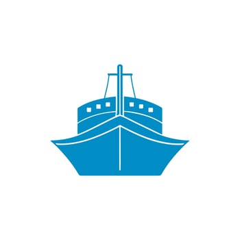 Ship Clipart, blue, icon. vector
