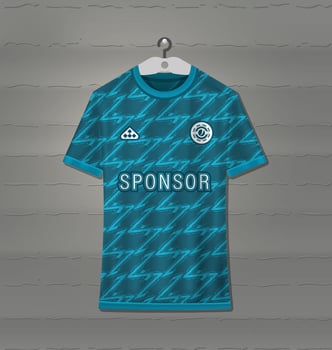 Football uniform jersey design with blue pattern easy for sublimation printing vector