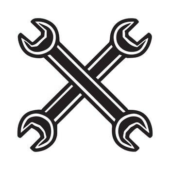 Crossed wrenches icon illustration vector