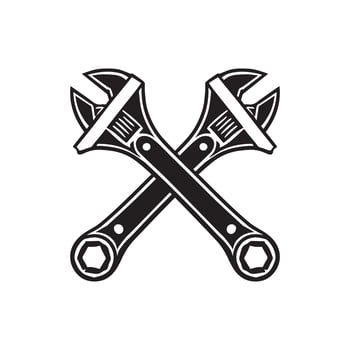 Crossed wrenches icon on white background vector