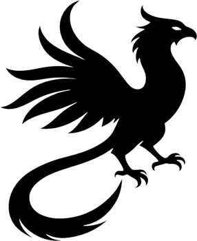 Black stencil design of an elegant Resplendent Quetzal logo. . png