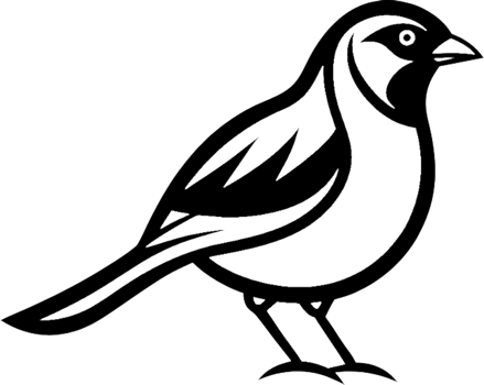 Natures beauty and grace in a black sparrow stencil design. . png