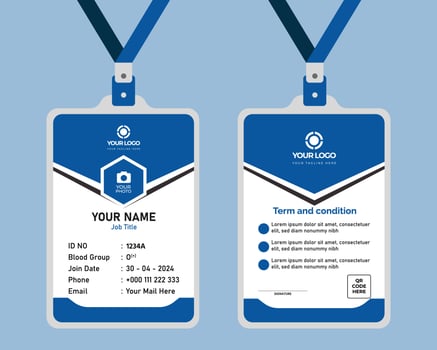 corporate modern business id card design template vector