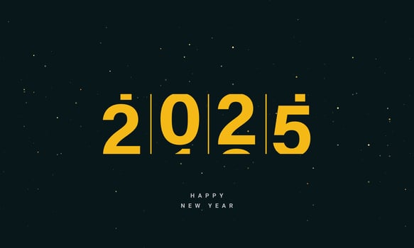2025 Happy New Year count down greeting card vector