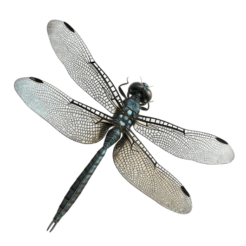Graceful Dragonfly in Mid-Air Intricate Wings Soar Against a Clear Backdrop png