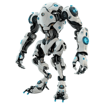 Futuristic Robot with Articulated Limbs A Masterpiece of Modern Technology png
