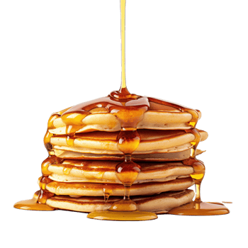 Golden Pancakes Drizzled in Lush Syrup with Transparency png