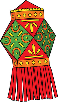 Diwali Lantern Cartoon Colored Clipart vector