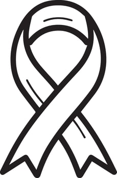 High-Quality Black Breast Cancer Ribbon Icon Outline for Health Awareness and Charity Designs vector