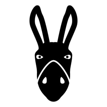 Donkey head silhouette icon black color illustration image flat style vector