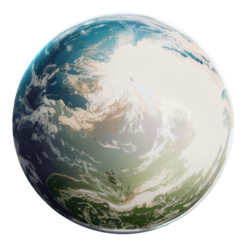 Stunning Realistic Earth Render Crystal-clear Globe on Transparent Canvas png