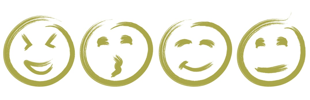 Happy emotions. Emoticons. vector