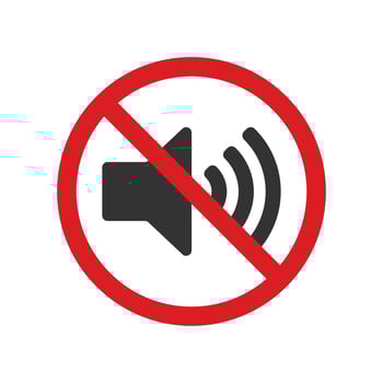 Noise prohibition symbol sign, keep quiet, observe silence icon. vector