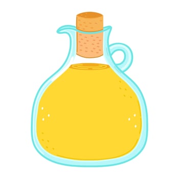A bottle of oil with a cork on top vector