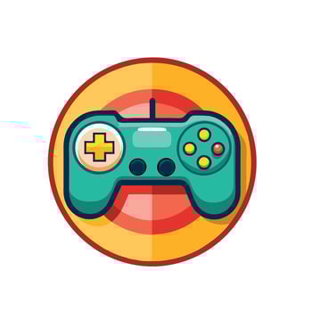 Game Controller Cartoon Icon Illustration Technology Object. Sport Joystick logo graphic image of a joystick from a game vector