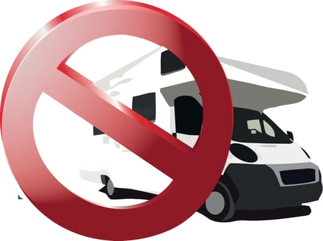 stop sign transit and camper stop- vector