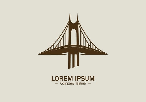 Bridge icon logo style silhouette isolated on white background vector
