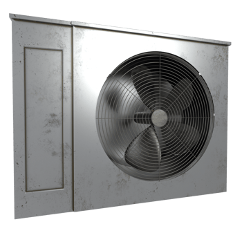 3D rendering of an industrial wall fan with a vintage metal design png
