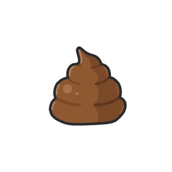 a dirty poop in outline flat design. vector