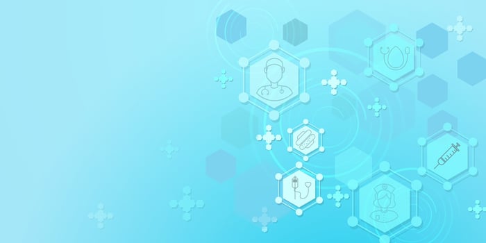 Medical technology or Healthcare concepts blue background or. illustration vector
