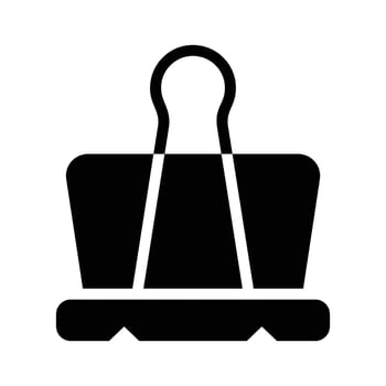 Bulldog clip design, icon of binder in modern style, paper clip vector