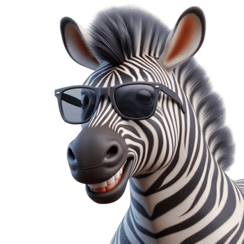 A zebra wearing sunglasses png