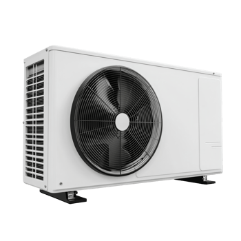 Modern heat pump unit for heating and cooling. Detail of energy-efficient HVAC systems for residential or commercial use png