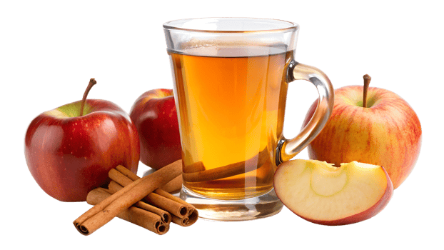 Cinnamon apple cider with fresh apples transparent png