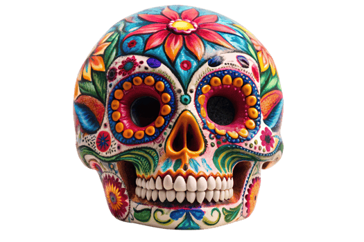 Colorful sugar skull for Day of the Dead transparent png