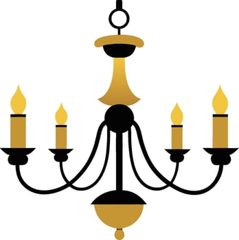 Illustration of a chandelier flat art design vector
