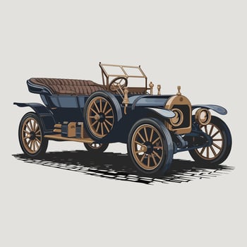 Evolution of Classic Car Engineering illustration vector