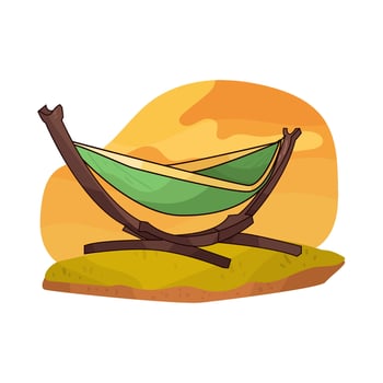 green hammock illustration vector