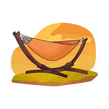 orange hammock illustration vector