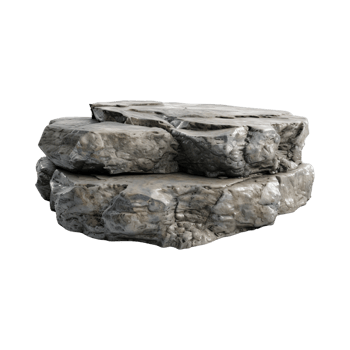 Rough stone rock display podium product placement isolated on transparent background png