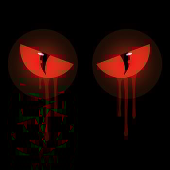 Red evil eyes in the dark, spooky scary eyes in the dark, monster eyes Halloween vector