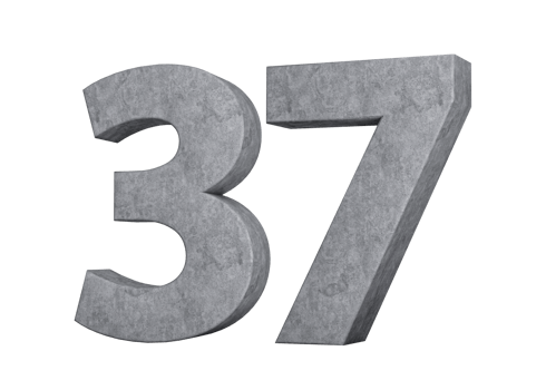3d Concrete Number thirty seven 37 Digit Made Of Grey Concrete Stone 3d Illustration png