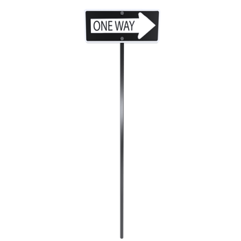 3D rendering of a one-way street sign on a clear background png