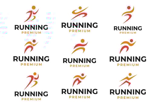 Runner logo design illustration template idea vector