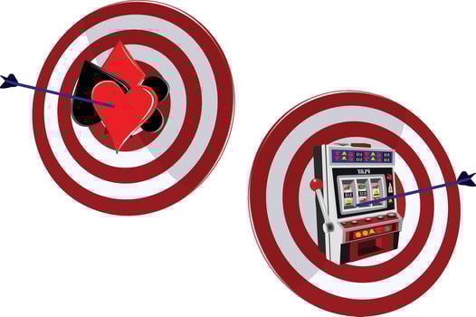 Love and gambling conceptual targets vector