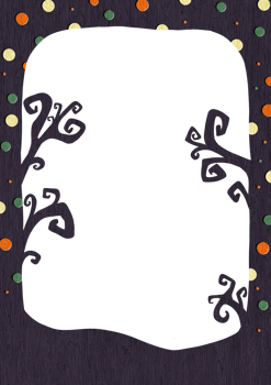 Halloween Whimsical Frame with Colorful Polka Dots png