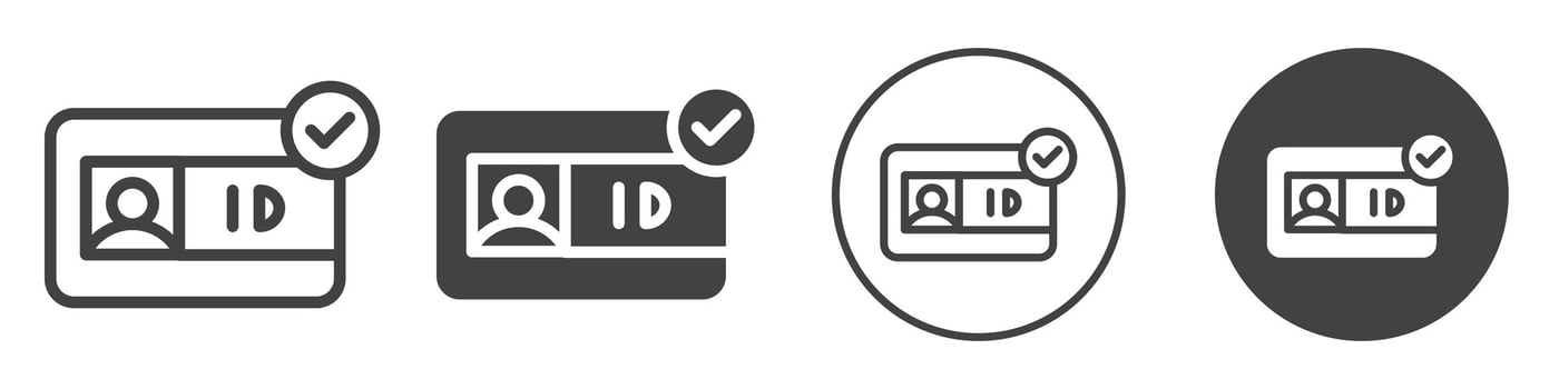 ID badge icon logo outline vector