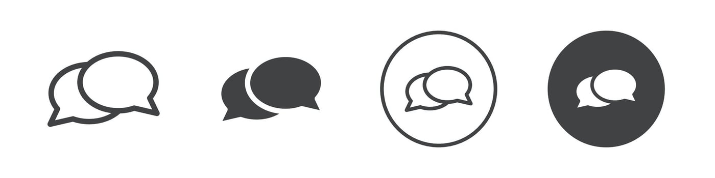 Speech bubbles icon logo outline vector
