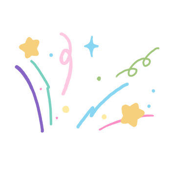 colorful fireworks and stars on a transparent background png