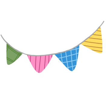 a colorful bunting on a string png